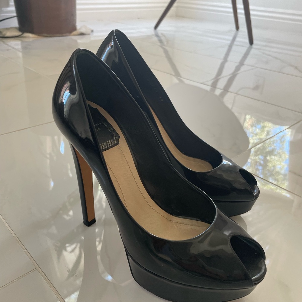 Christian Dior Black Peep-Toe Heels